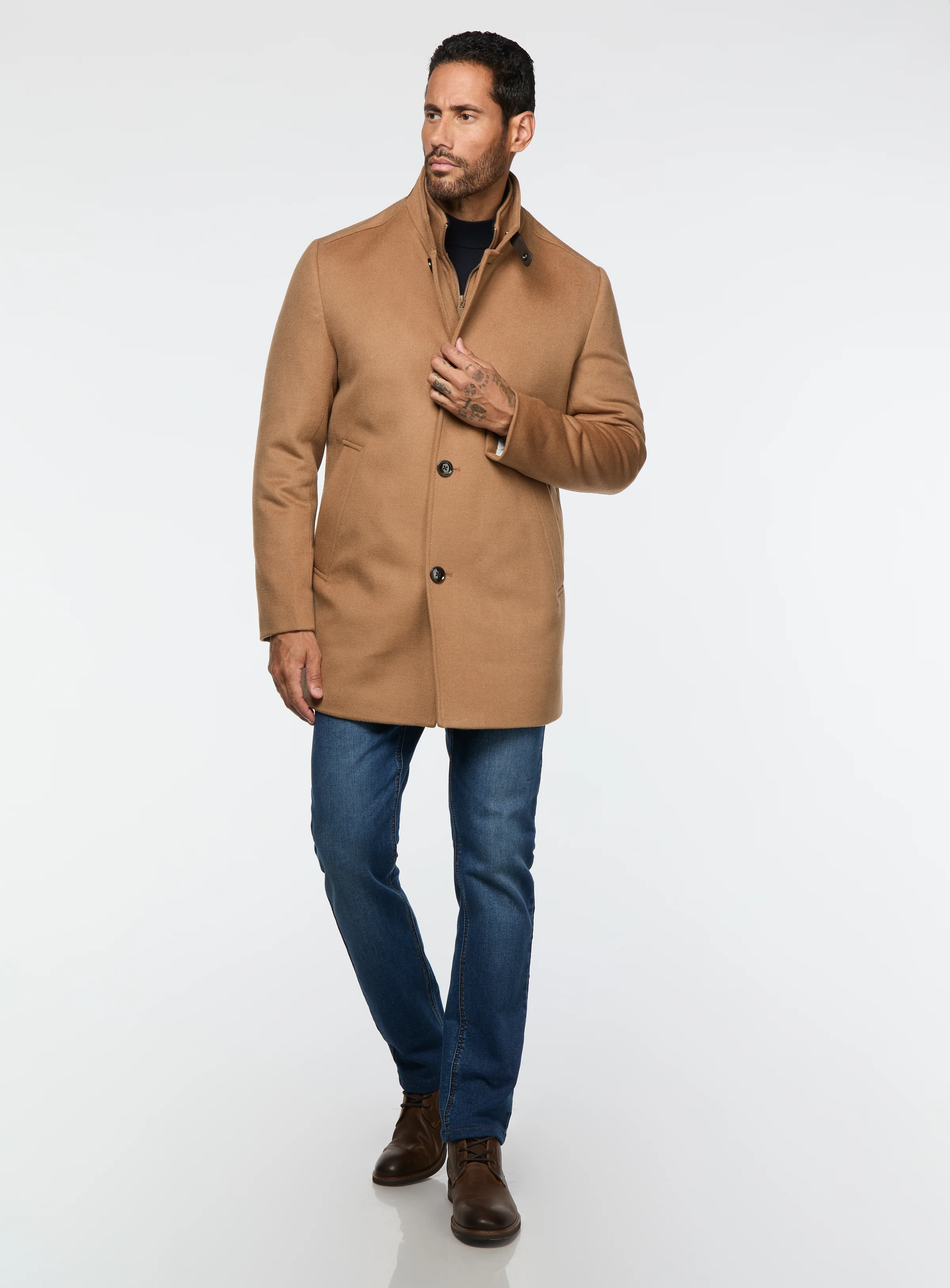 Pardessus en laine unie