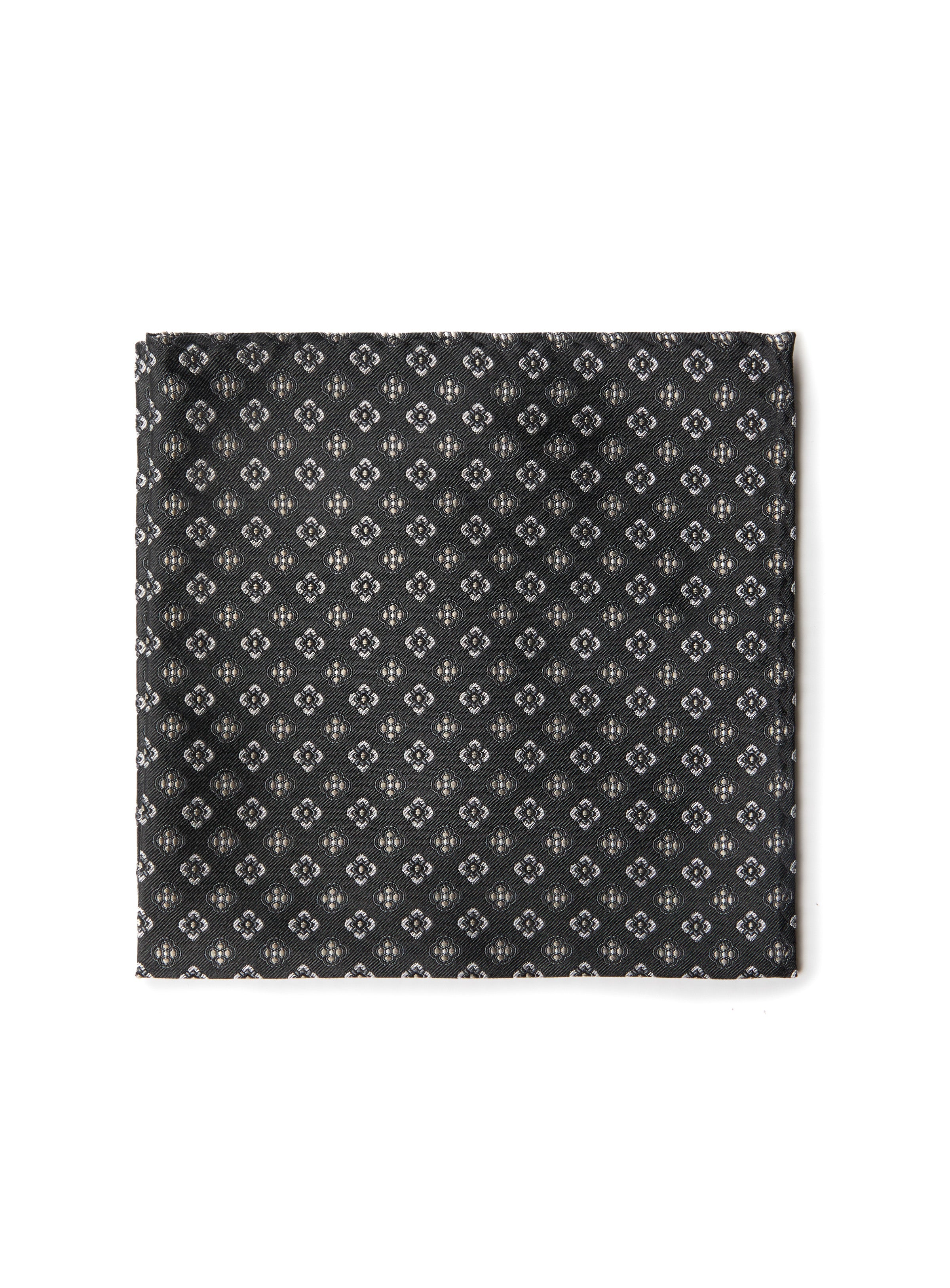 Mouchoir de poche noir à motif diamant