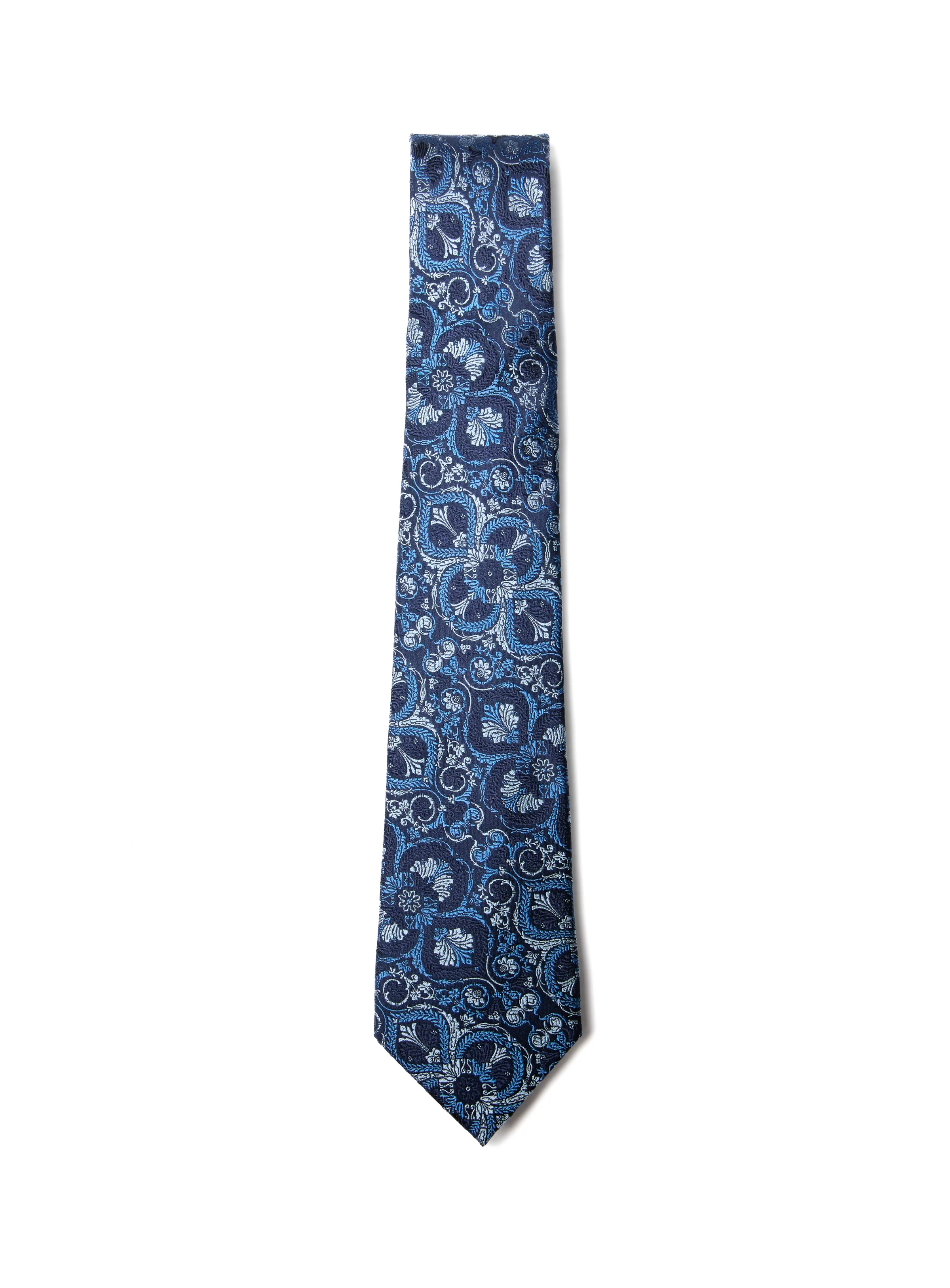 Cravate bleue à motif abstrait