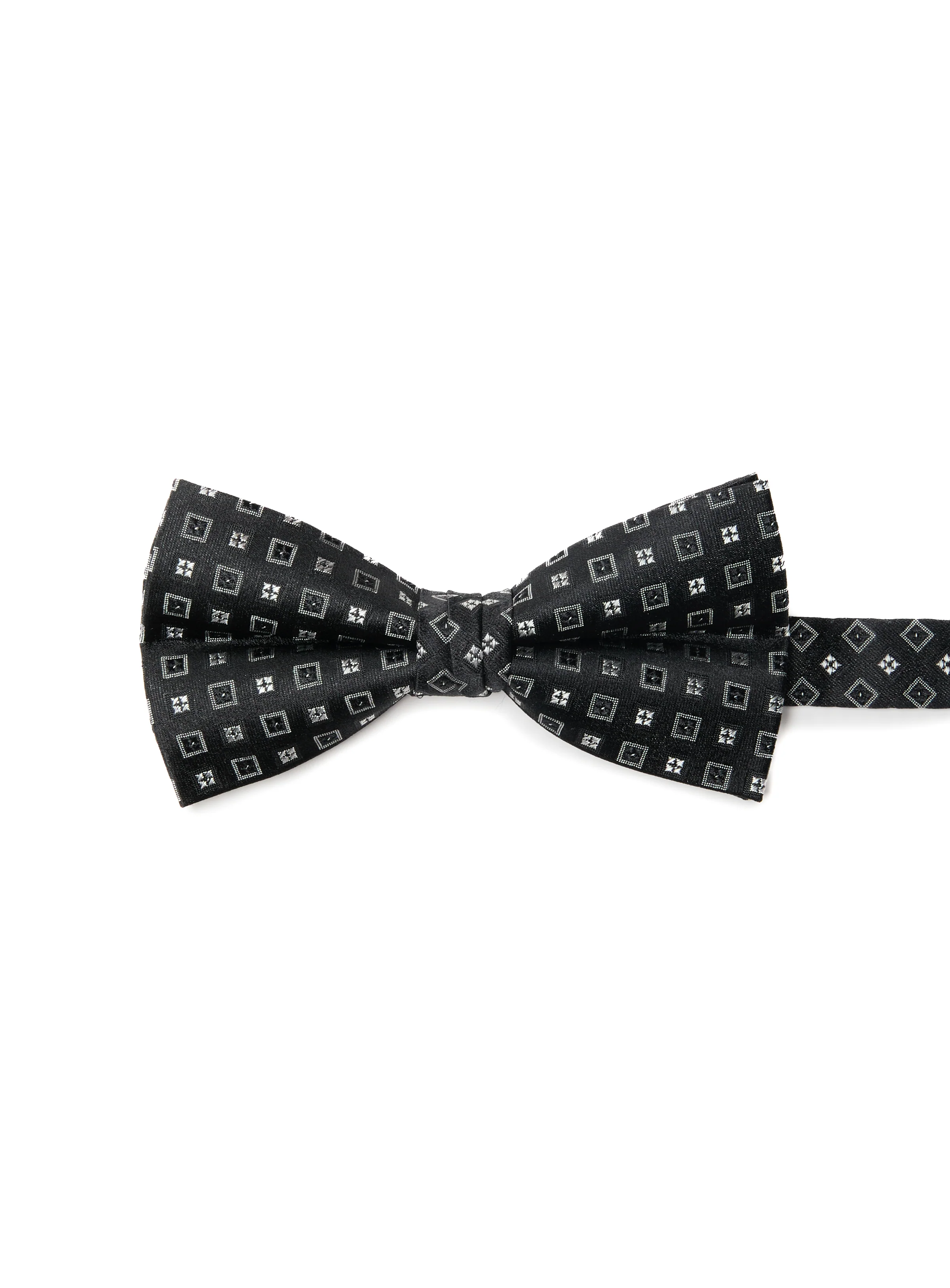 Noeud papillon noir à motif de carrés