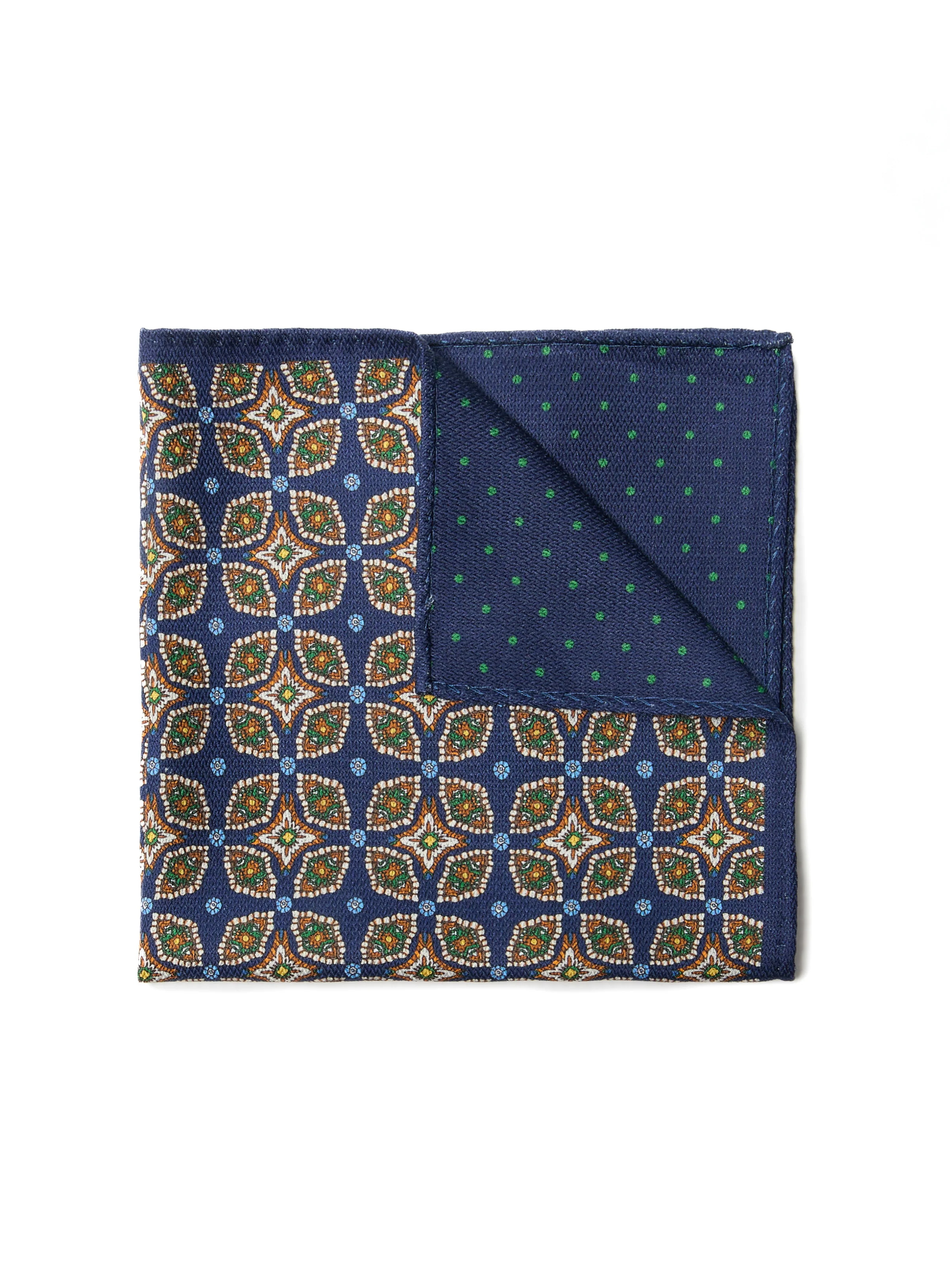 Mouchoir de poche réversible à motif vert