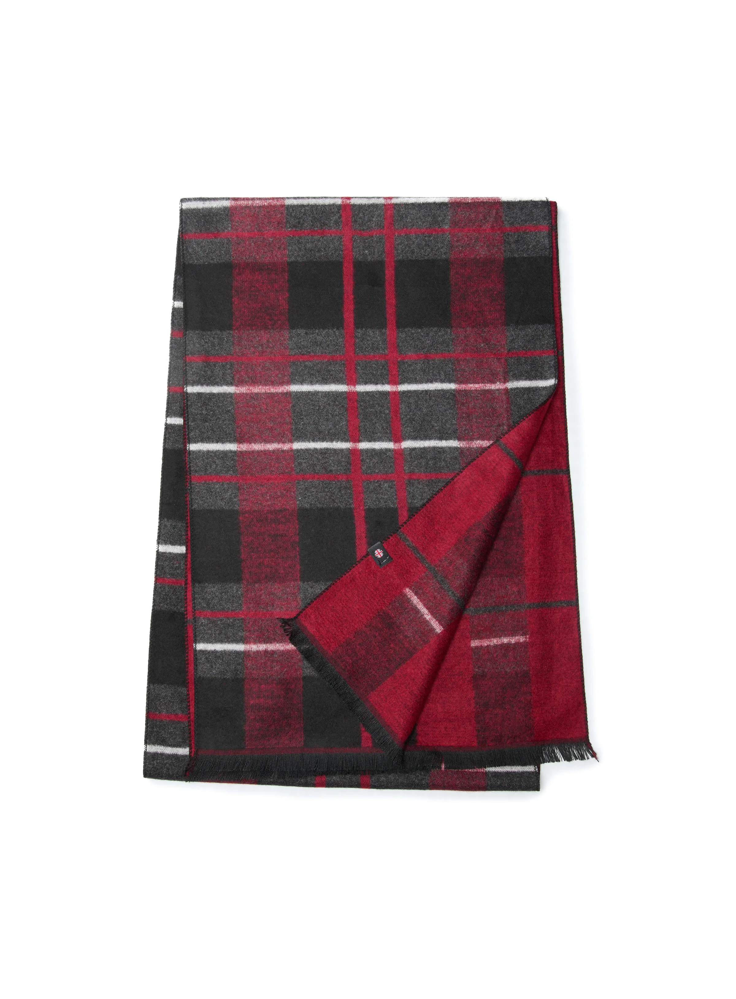 Foulard réversible à carreaux rouges et noirs - Image 2