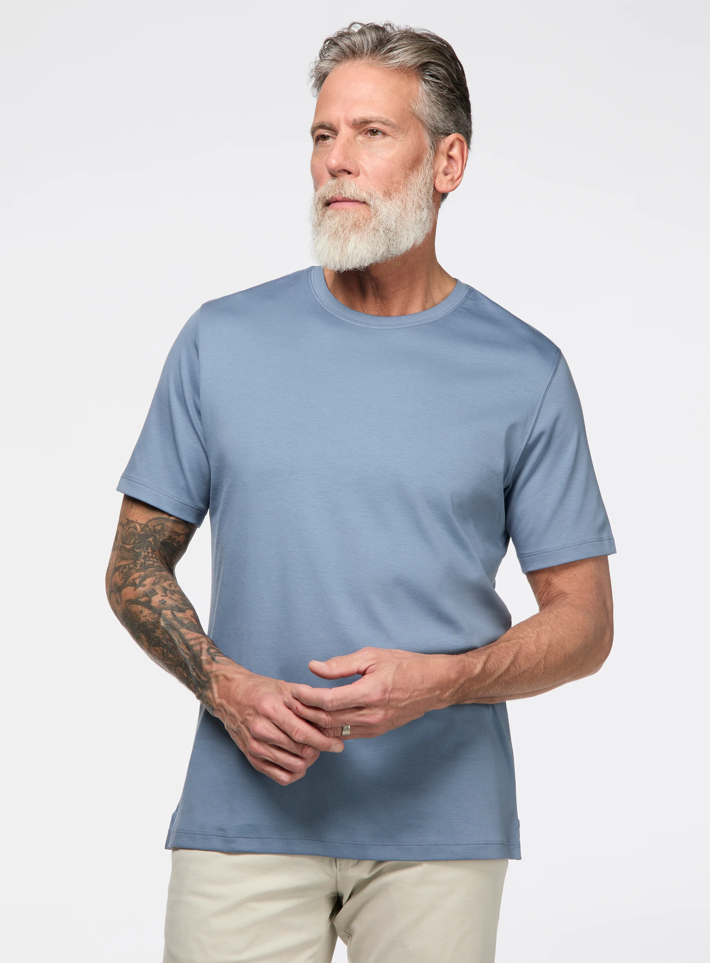 T-shirt col rond en coton pima - Image 3