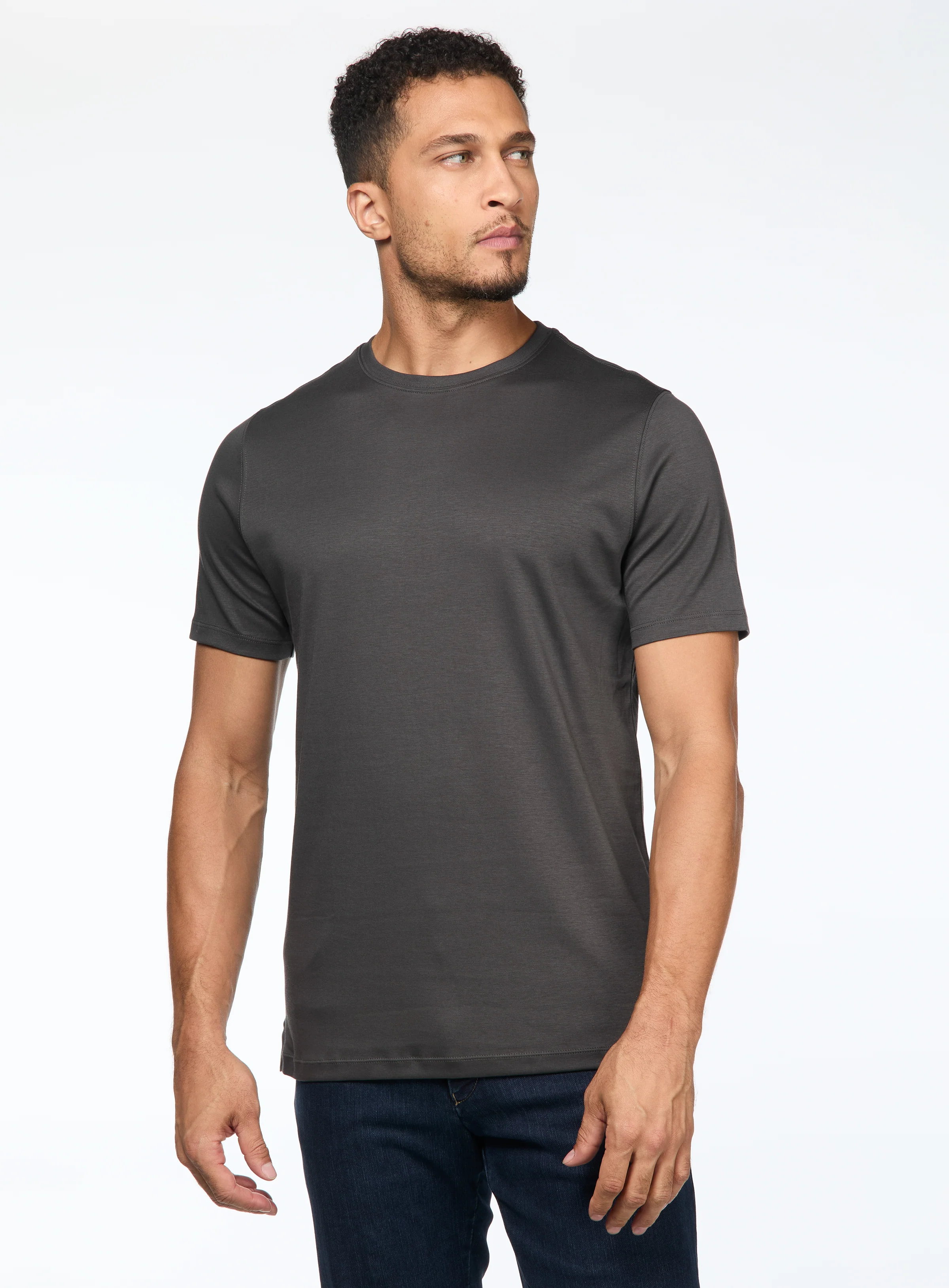 T-shirt col rond en coton pima - Image 7