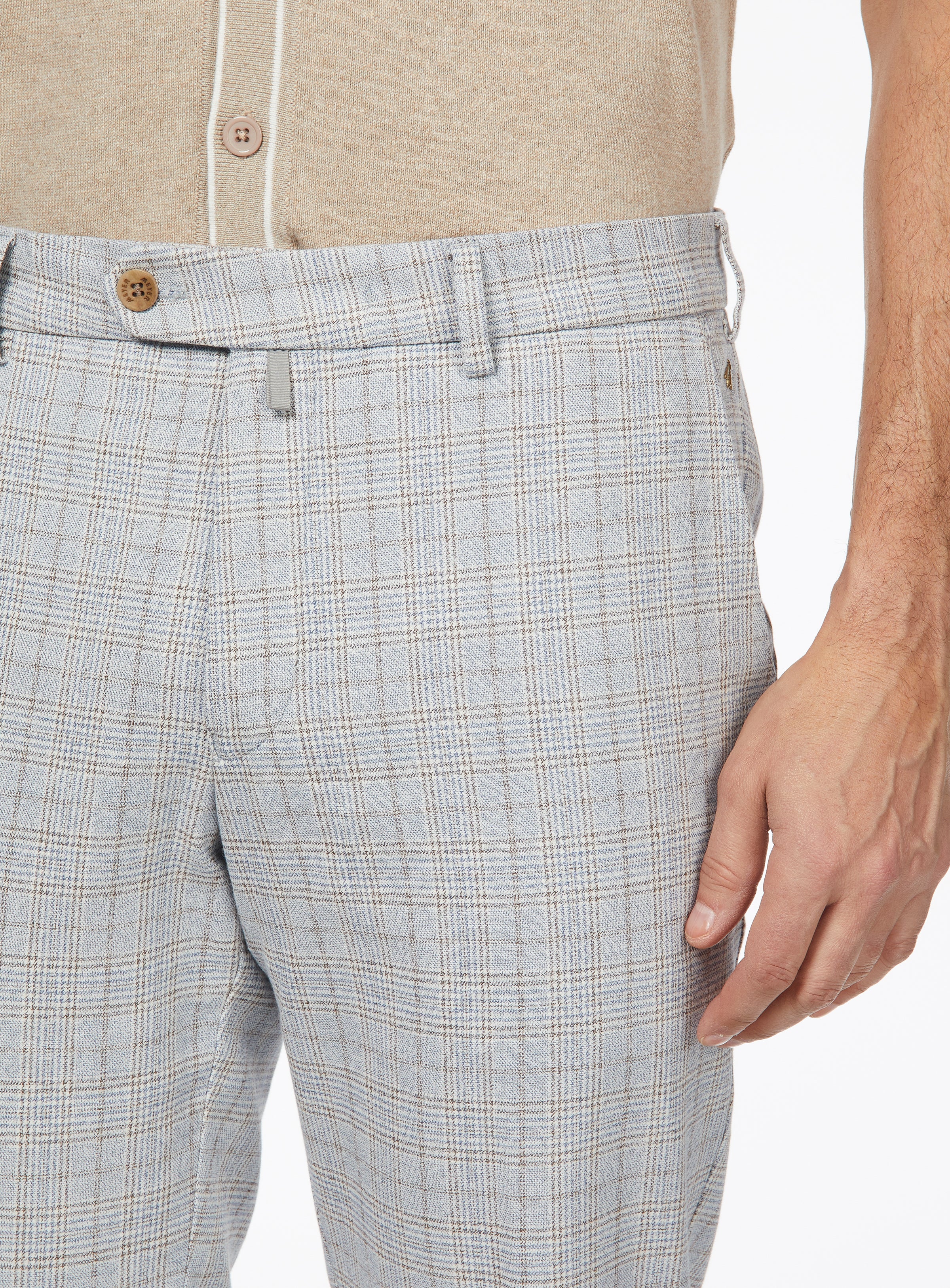 Pantalon bleu clair à carreaux - Image 2