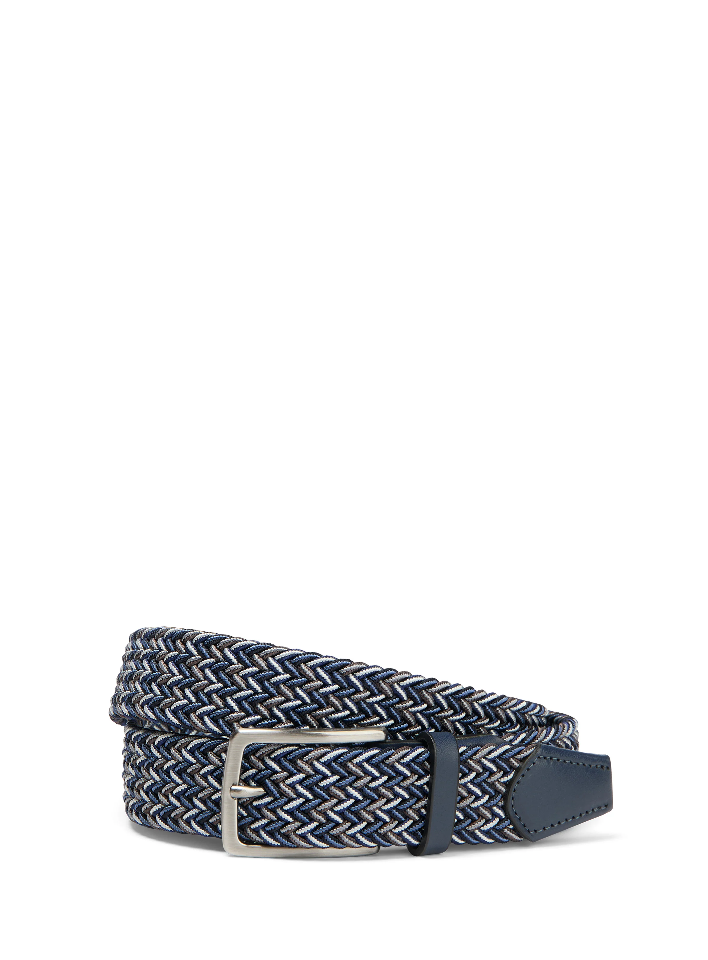 Ceinture tressée marine et grise