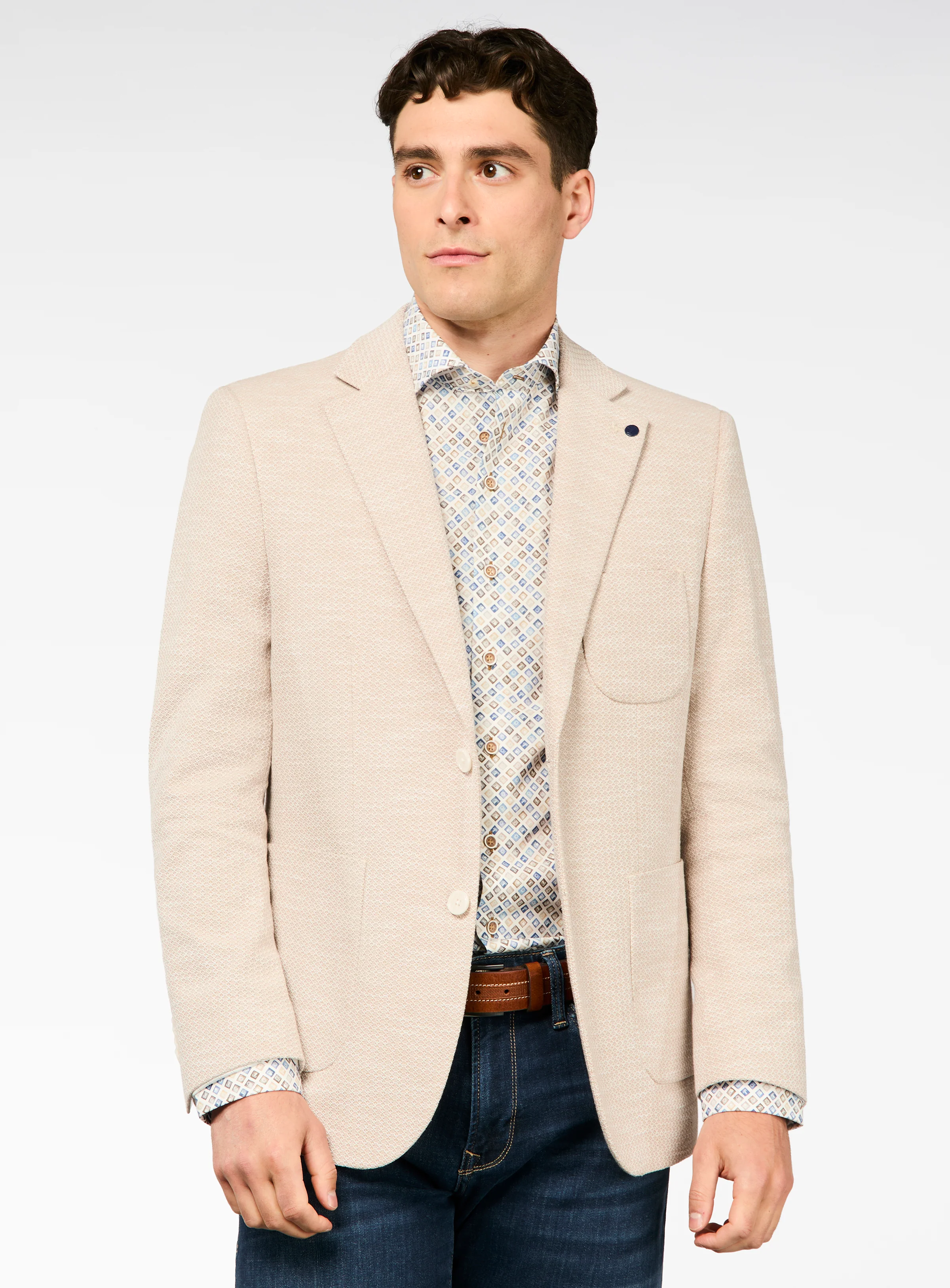 Veston beige texturé